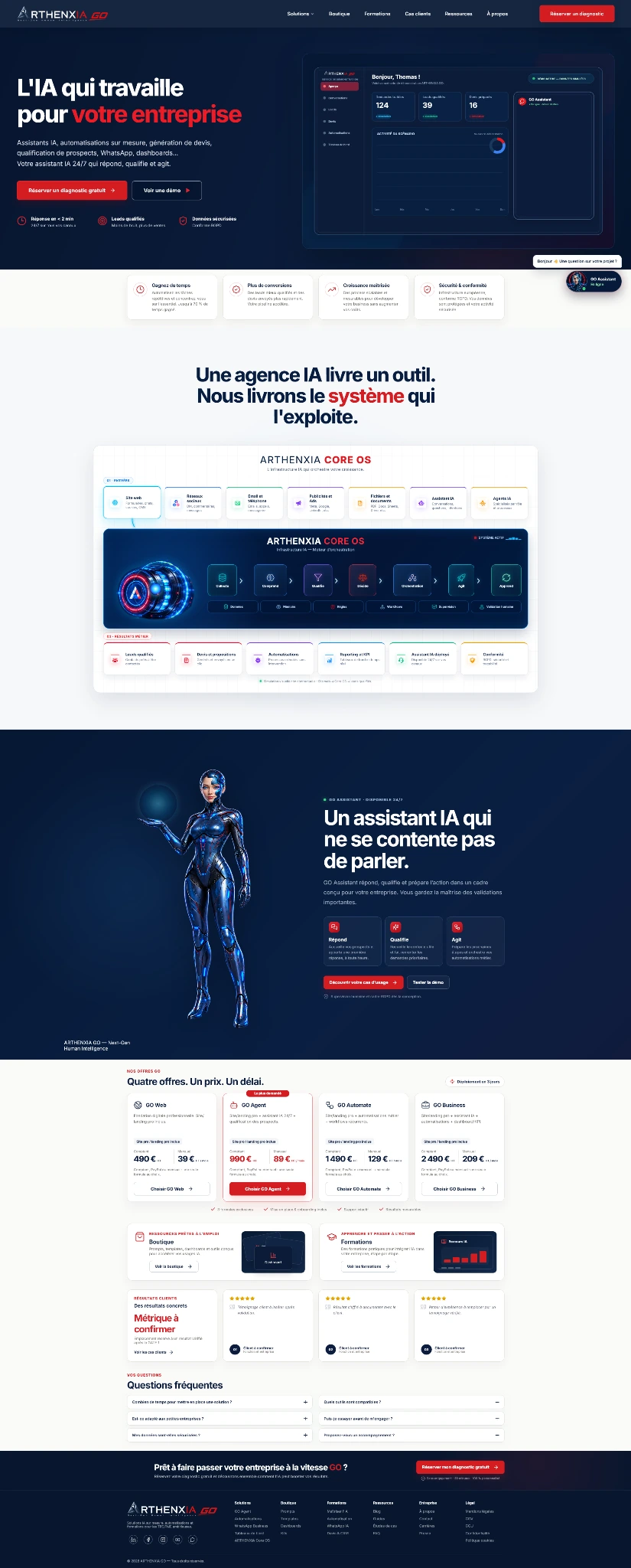 Interface desktop d'ARTHENXIA GO